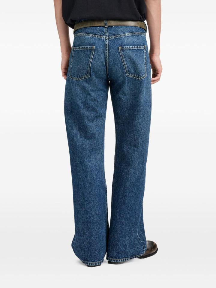 Jeans stone bleach a gamba ampia 
