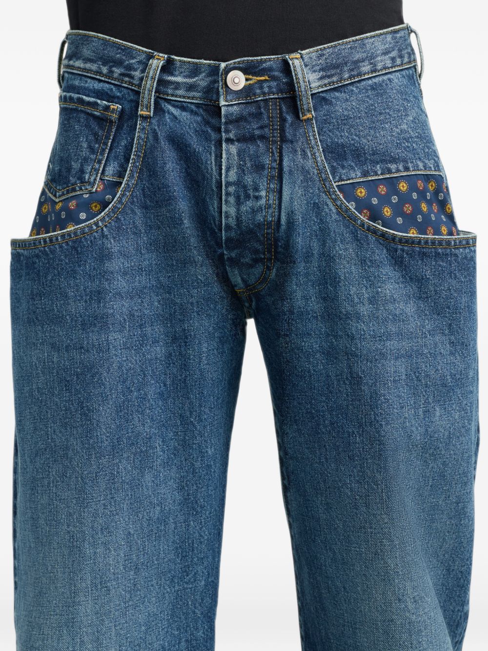 Jeans stone bleach a gamba ampia 