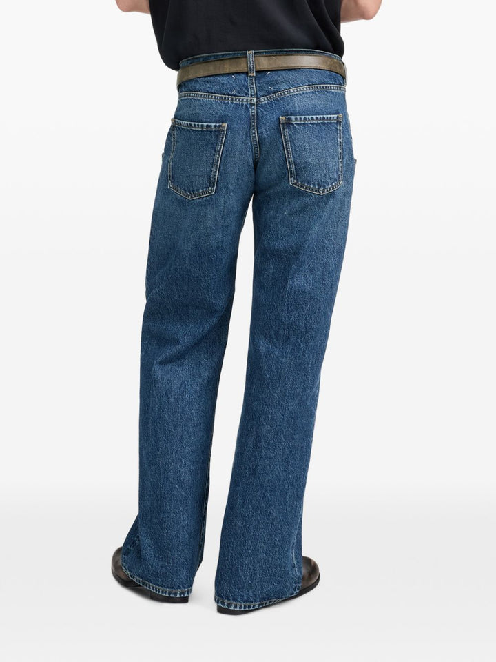 Jeans stone bleach a gamba ampia 