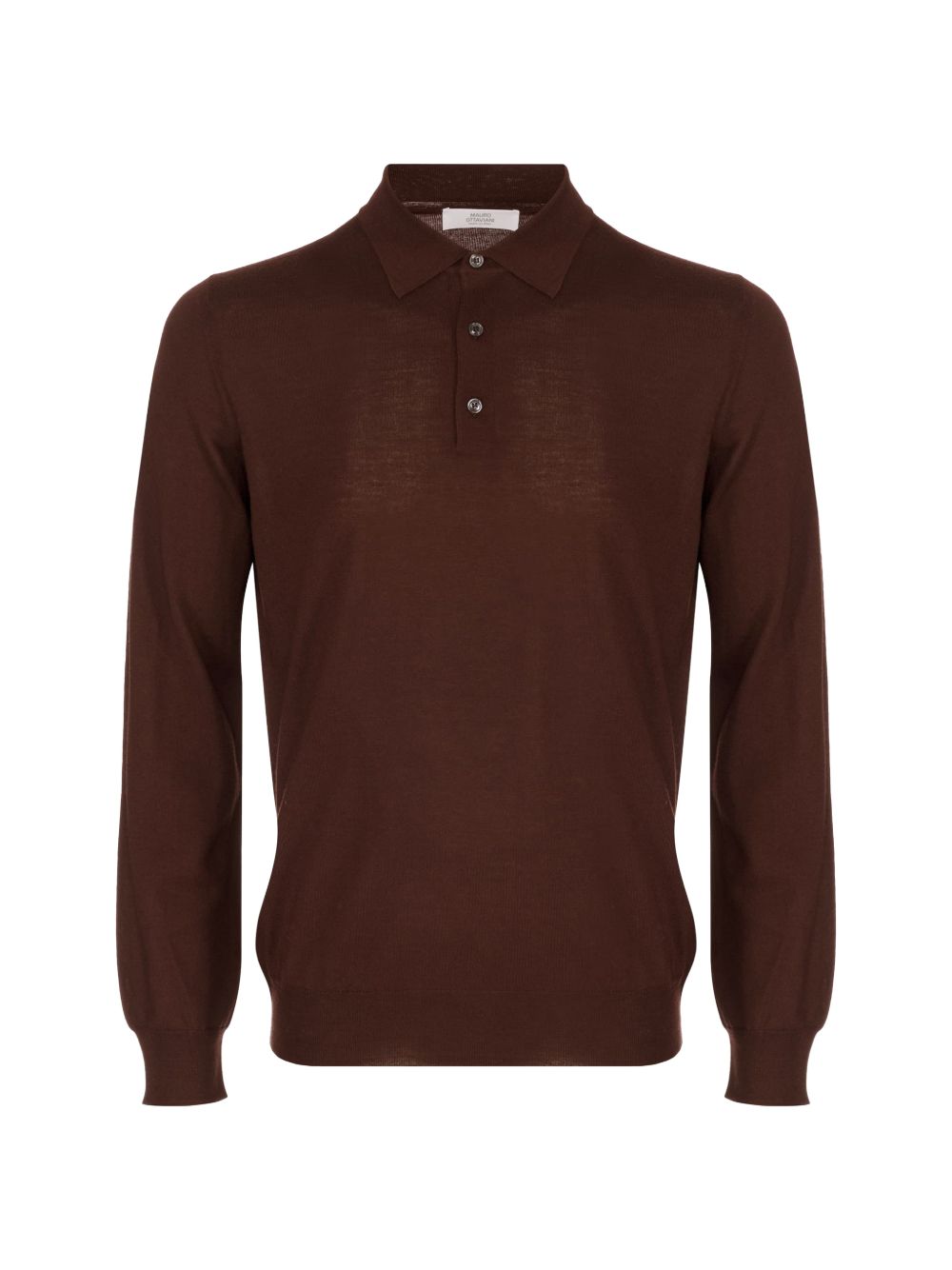 Polo marrone scuro in maglia 