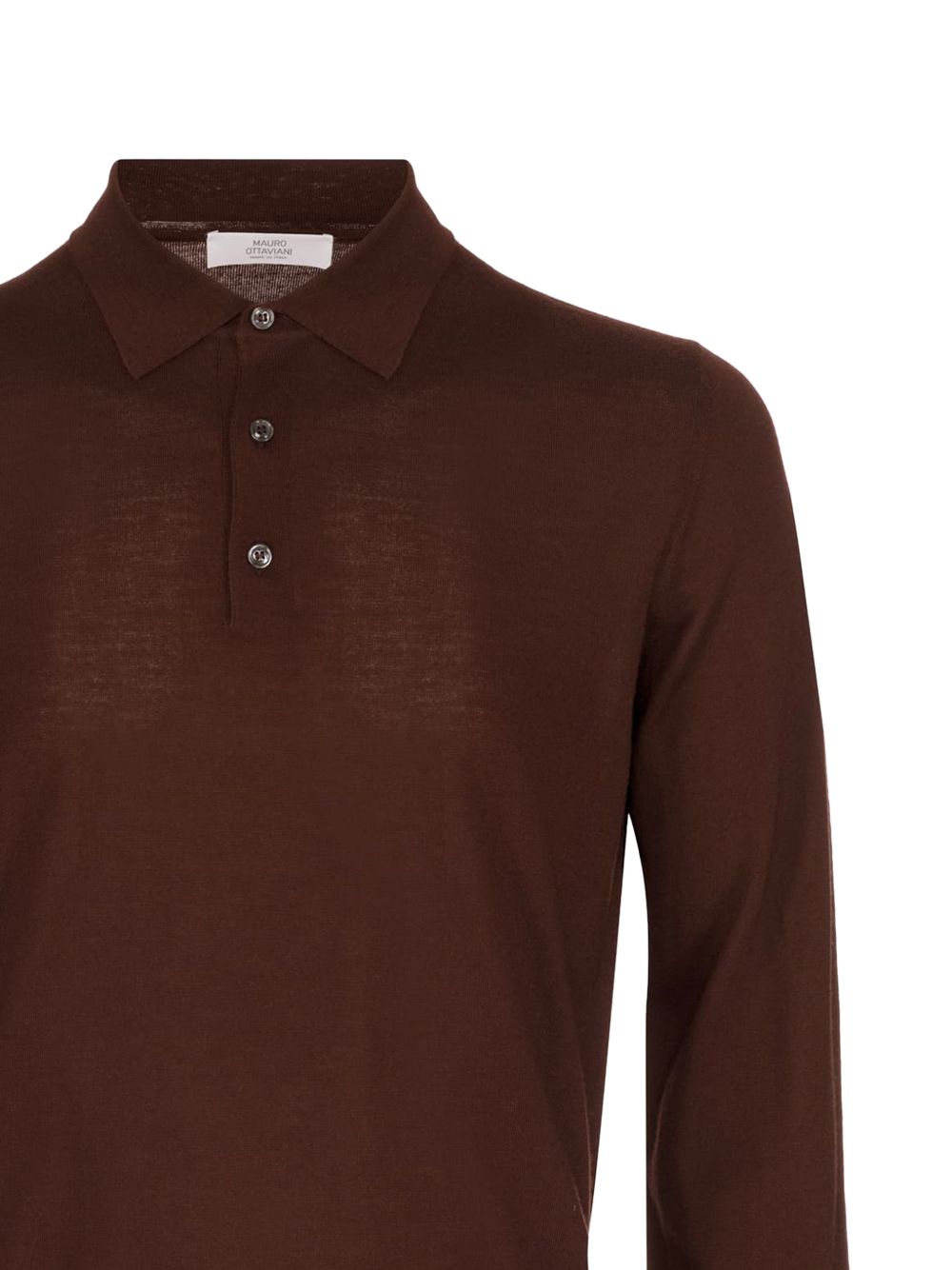 Polo marrone scuro in maglia 