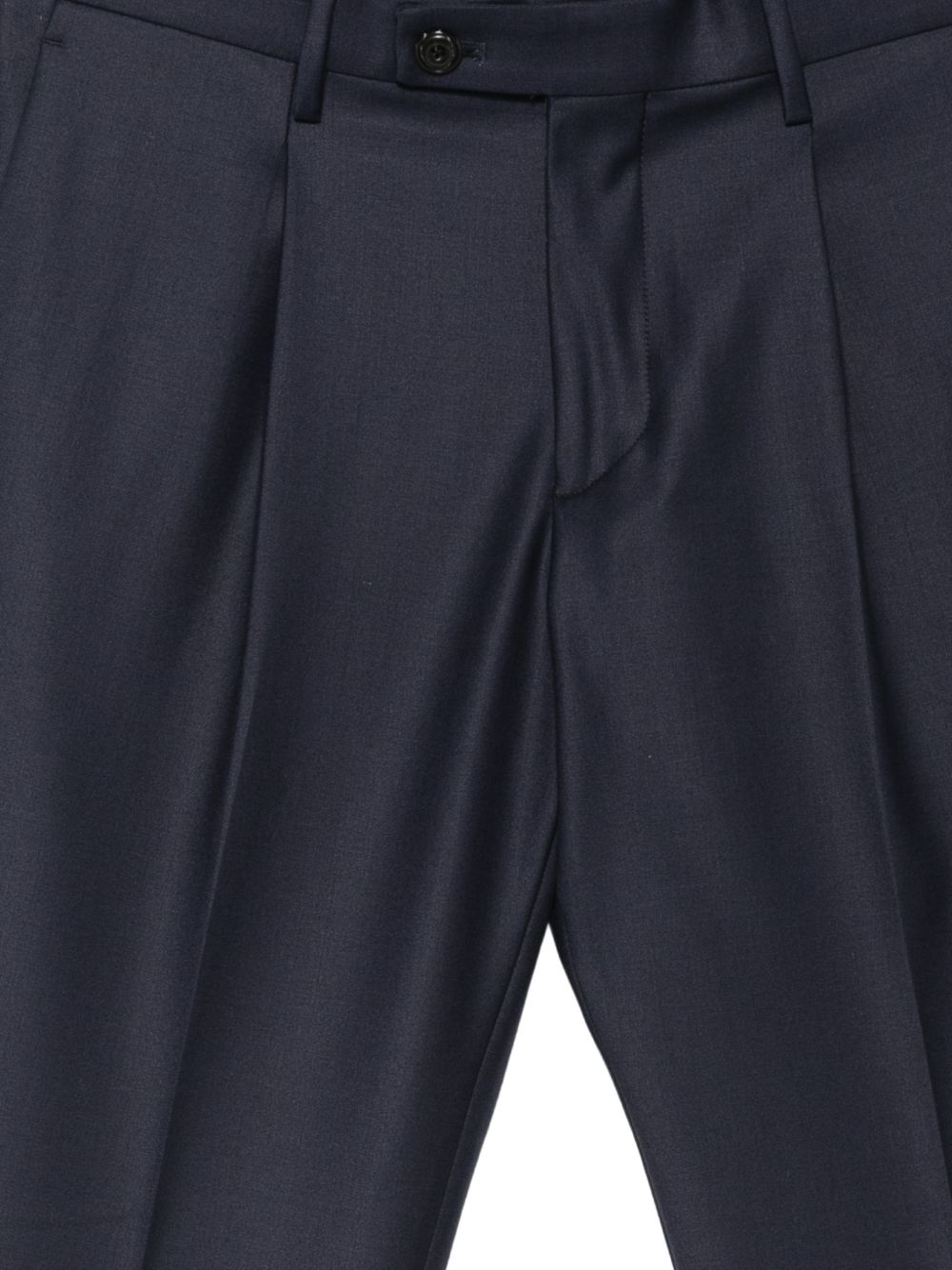 Pantaloni blu navy Frederick con pieghe e risvolto 
