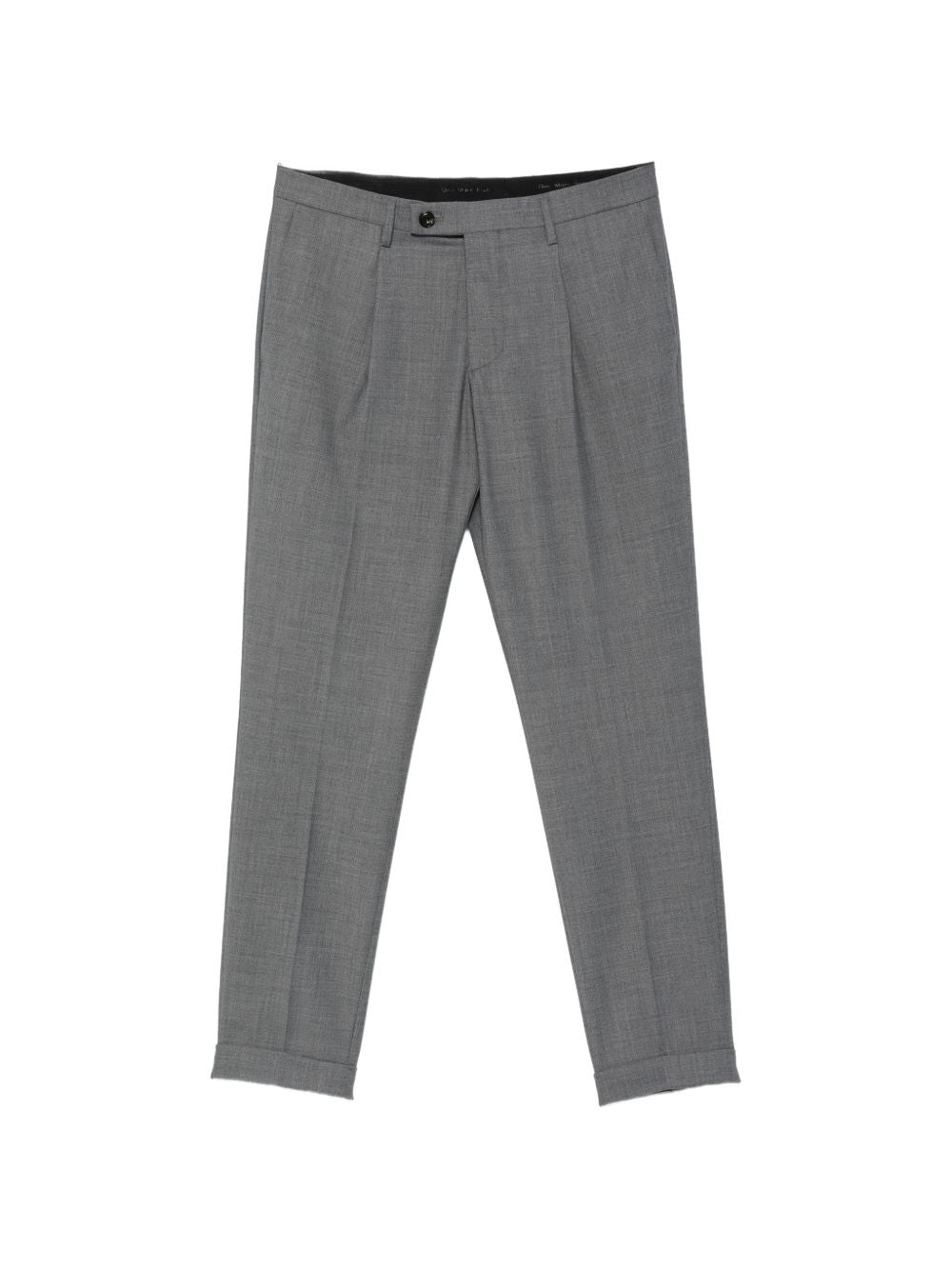 Pantaloni grigi Frederick con pieghe e risvolto 
