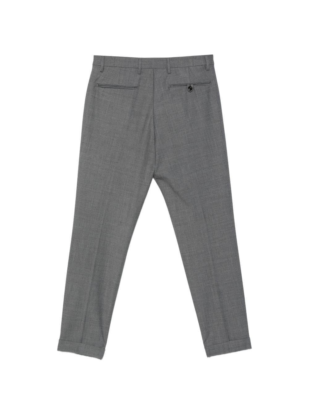 Pantaloni grigi Frederick con pieghe e risvolto 