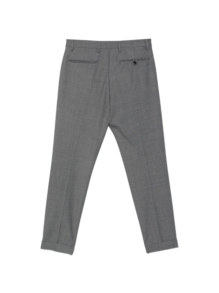 Pantaloni grigi Frederick con pieghe e risvolto 
