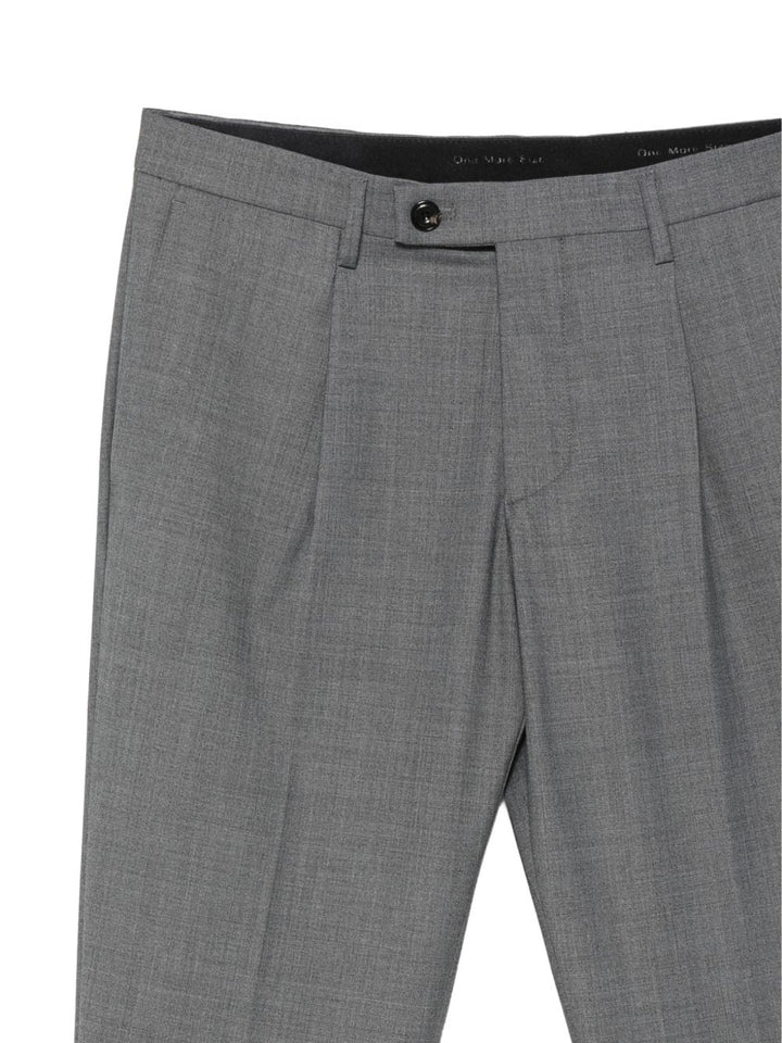 Pantaloni grigi Frederick con pieghe e risvolto 
