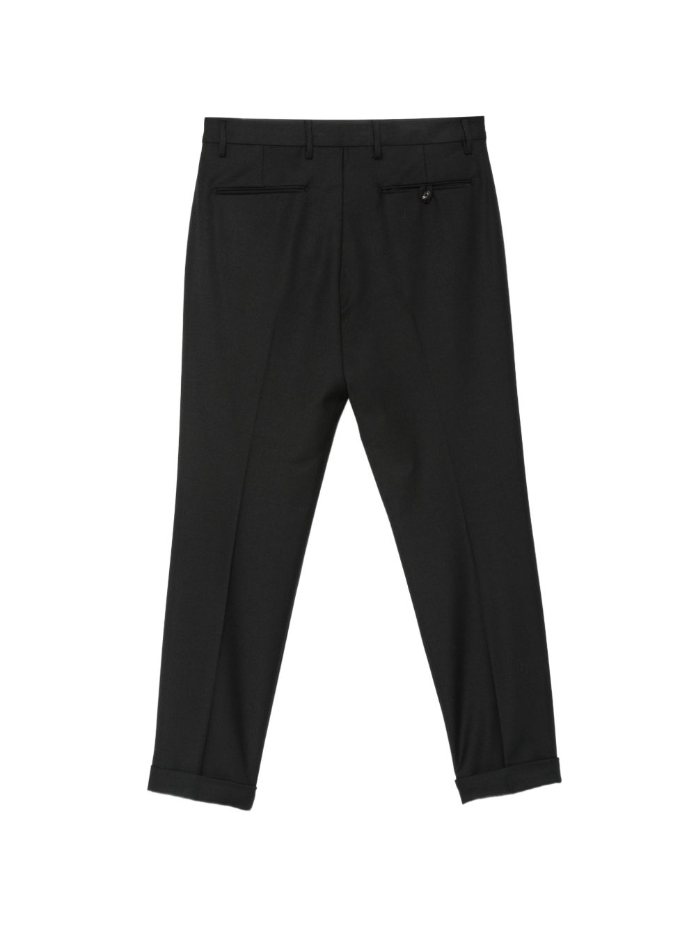 Pantaloni neri Frederick con pieghe e risvolto 