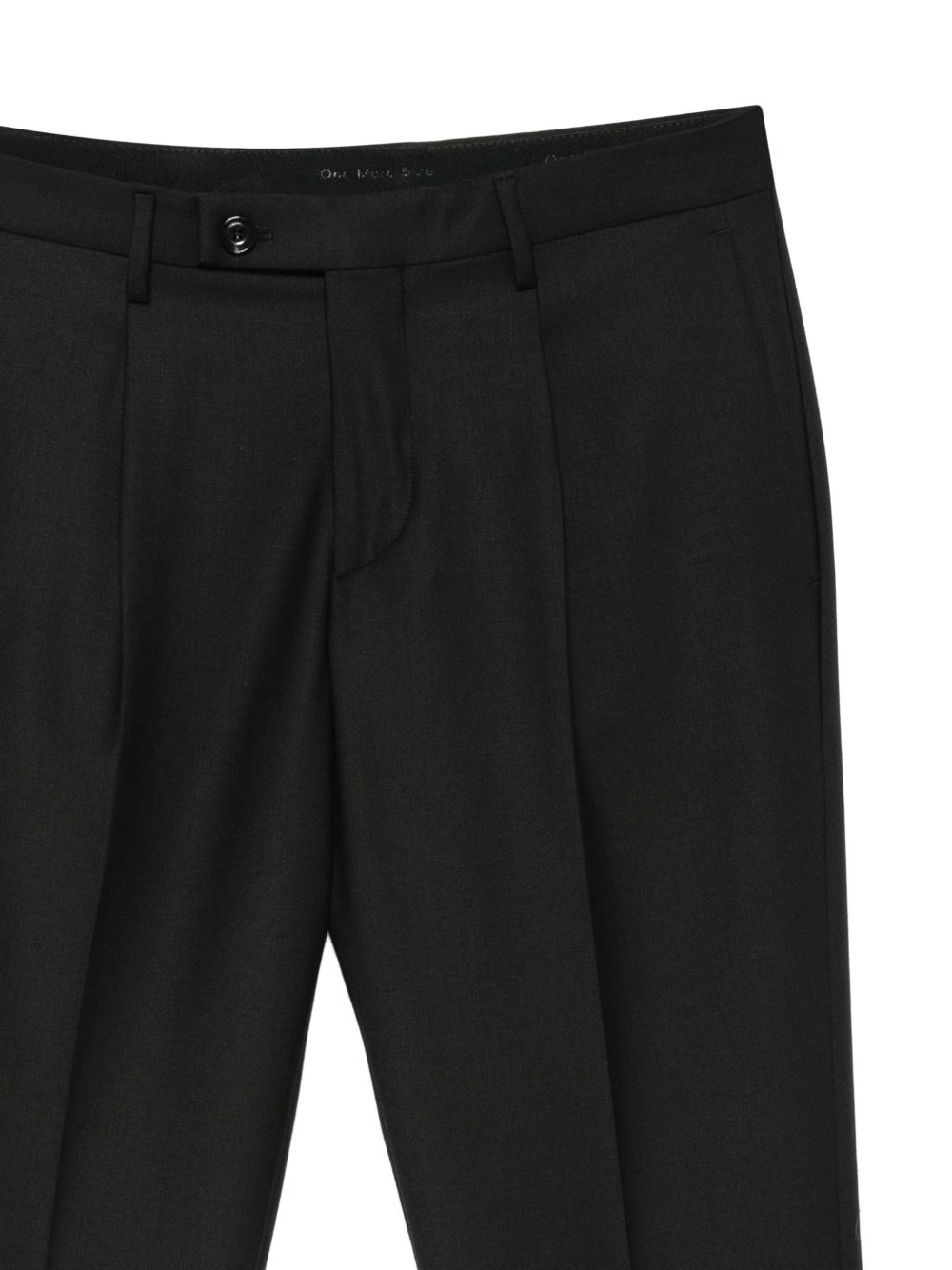 Pantaloni neri Frederick con pieghe e risvolto 