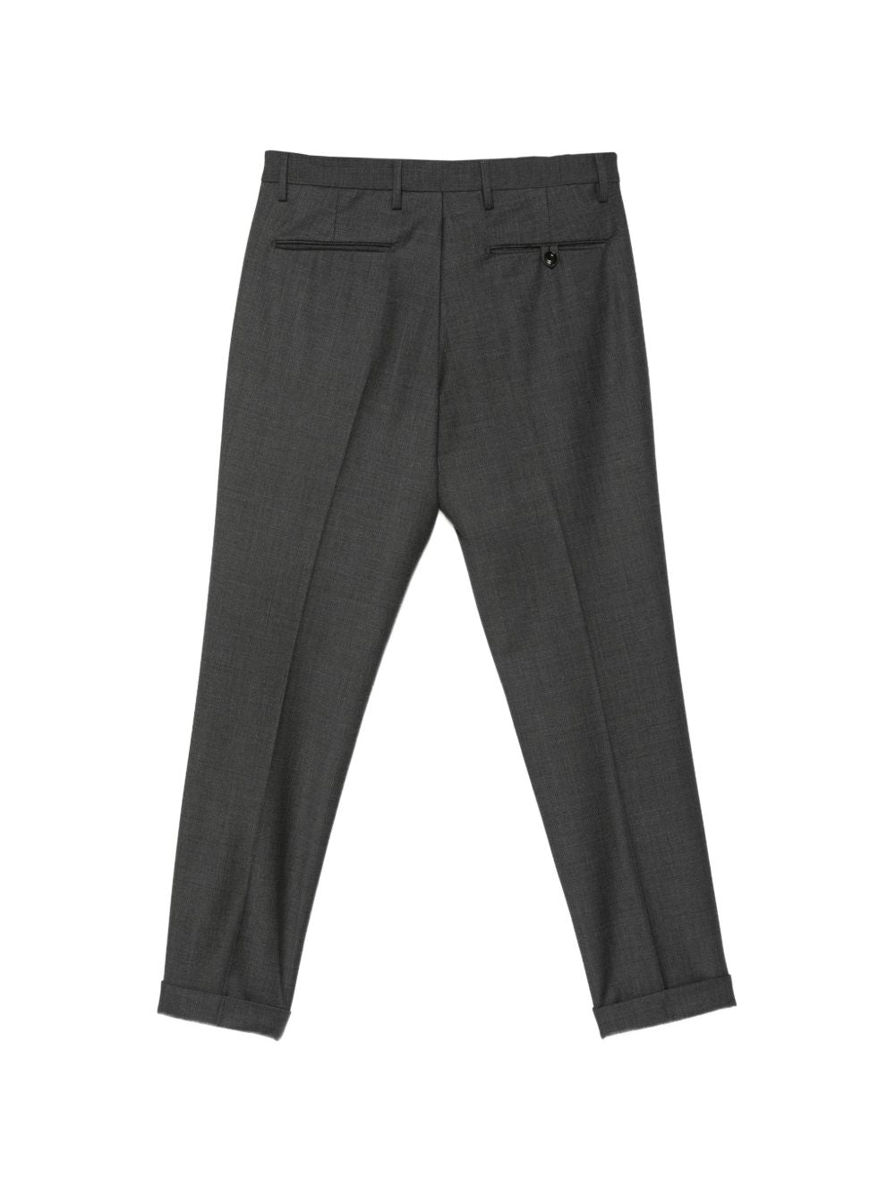 Pantaloni antracite Frederick con pieghe e risvolto 