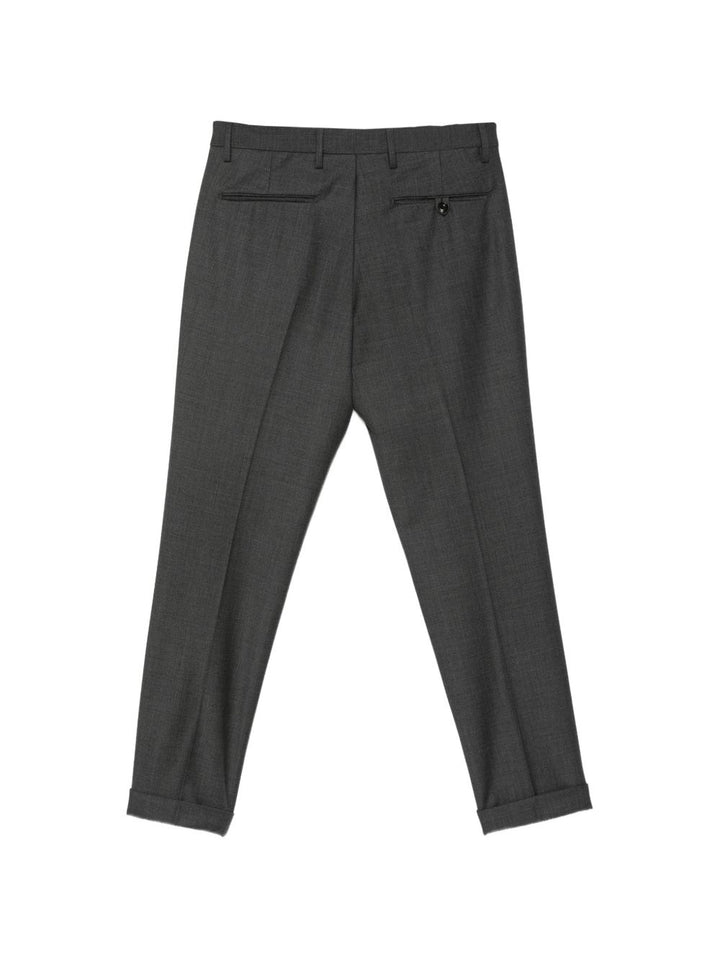 Pantaloni antracite Frederick con pieghe e risvolto 