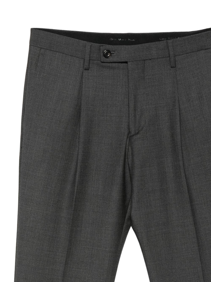 Pantaloni antracite Frederick con pieghe e risvolto 