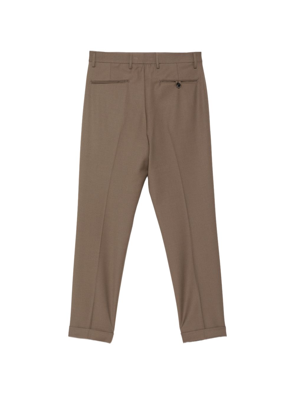Pantaloni nocciola Frederick con pieghe e risvolto 