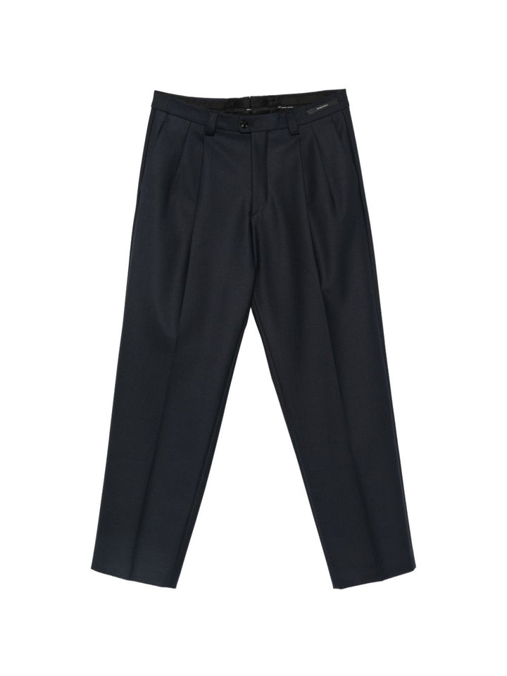Pantaloni blu navy Harrison sartoriali con pieghe 
