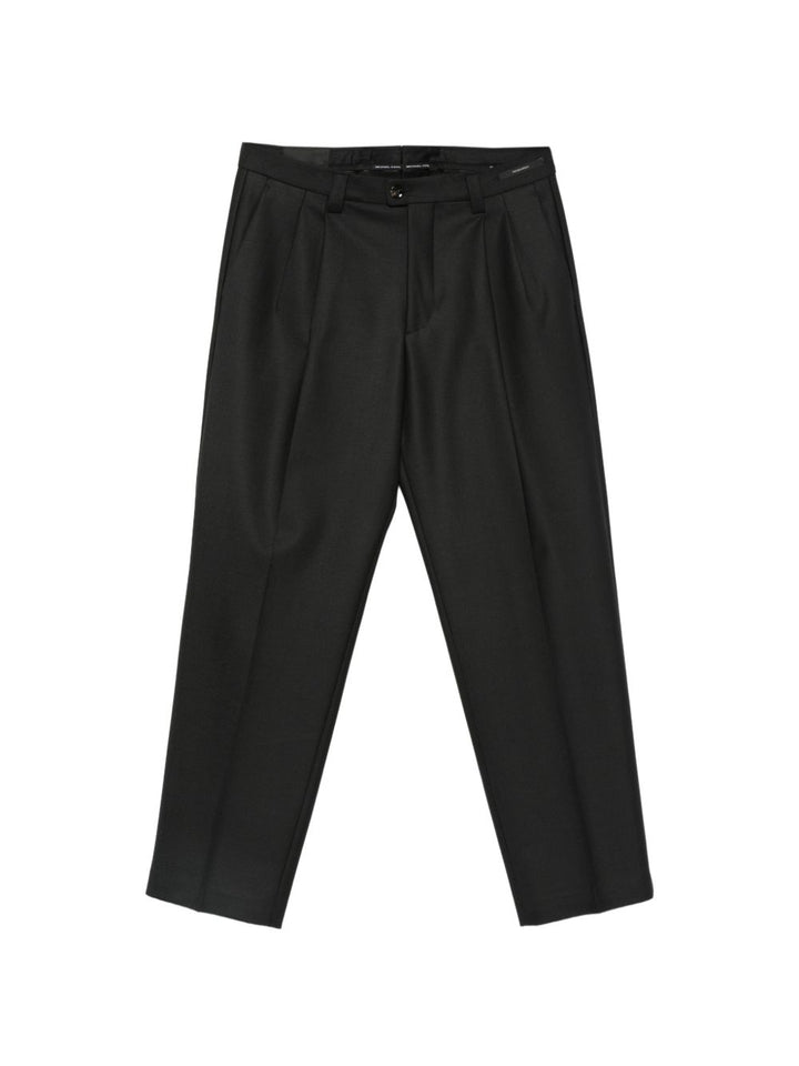 Pantaloni neri Harrison sartoriali con pieghe 