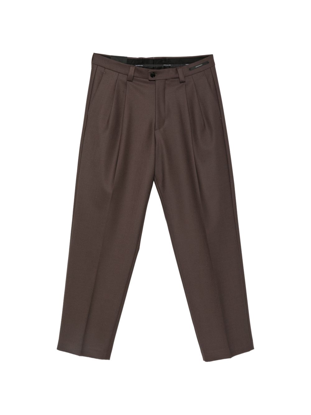 Pantaloni marroni Harrison sartoriali con pieghe 