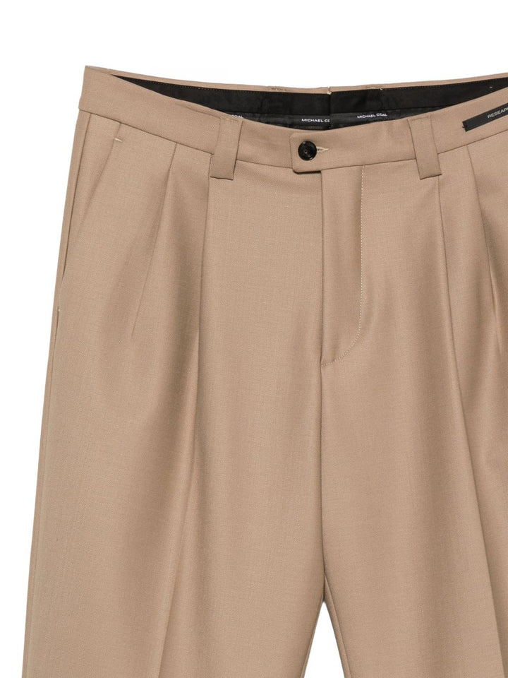 Pantaloni beige Harrison sartoriali con pieghe 