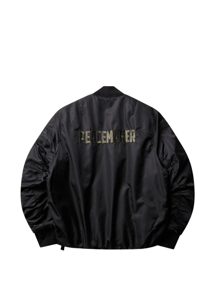 Bomber nero con ricamo Peacemaker OAM 