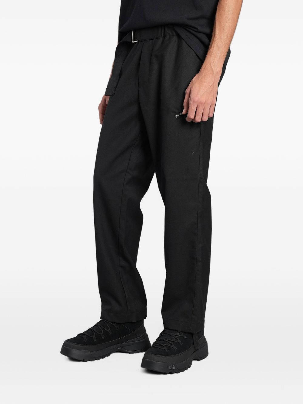 Pantaloni neri Oamc Peacemaker con cintura e zip 