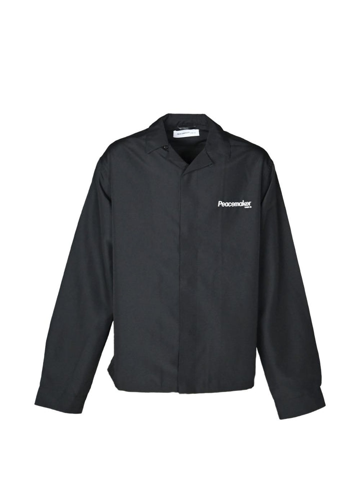 Camicia nera Oamc Peacemaker con stampa grafica 