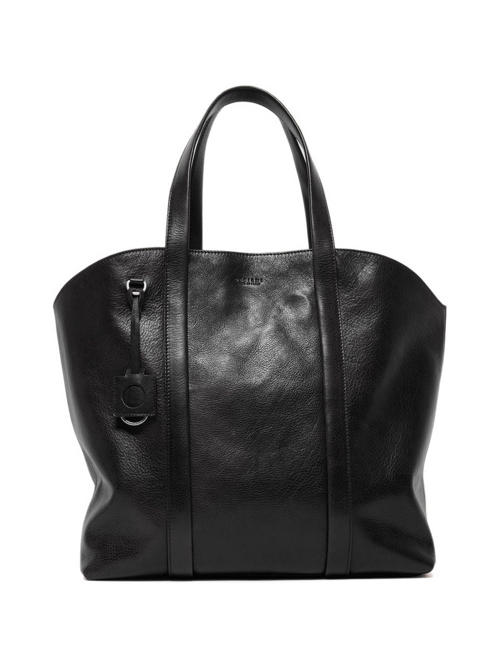 Borsa tote nera in pelle martellata 
