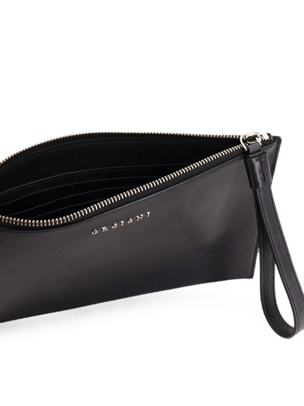Pochette nera con stampa 