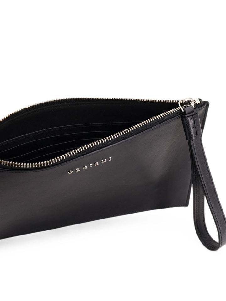 Pochette nera con stampa 