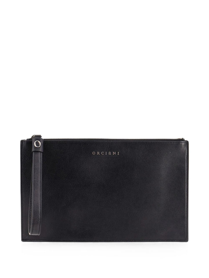Pochette nera con stampa 