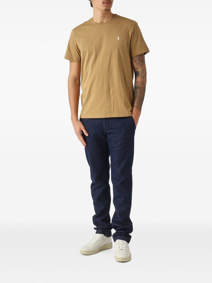 T-shirt con logo beige 