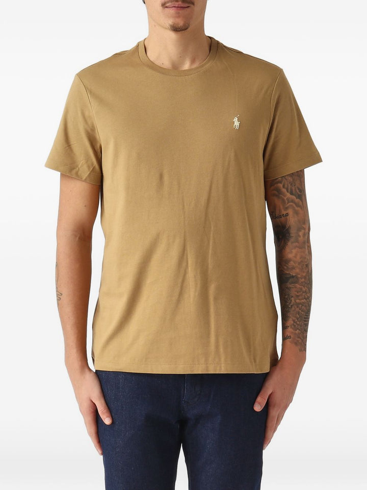 T-shirt con logo beige 