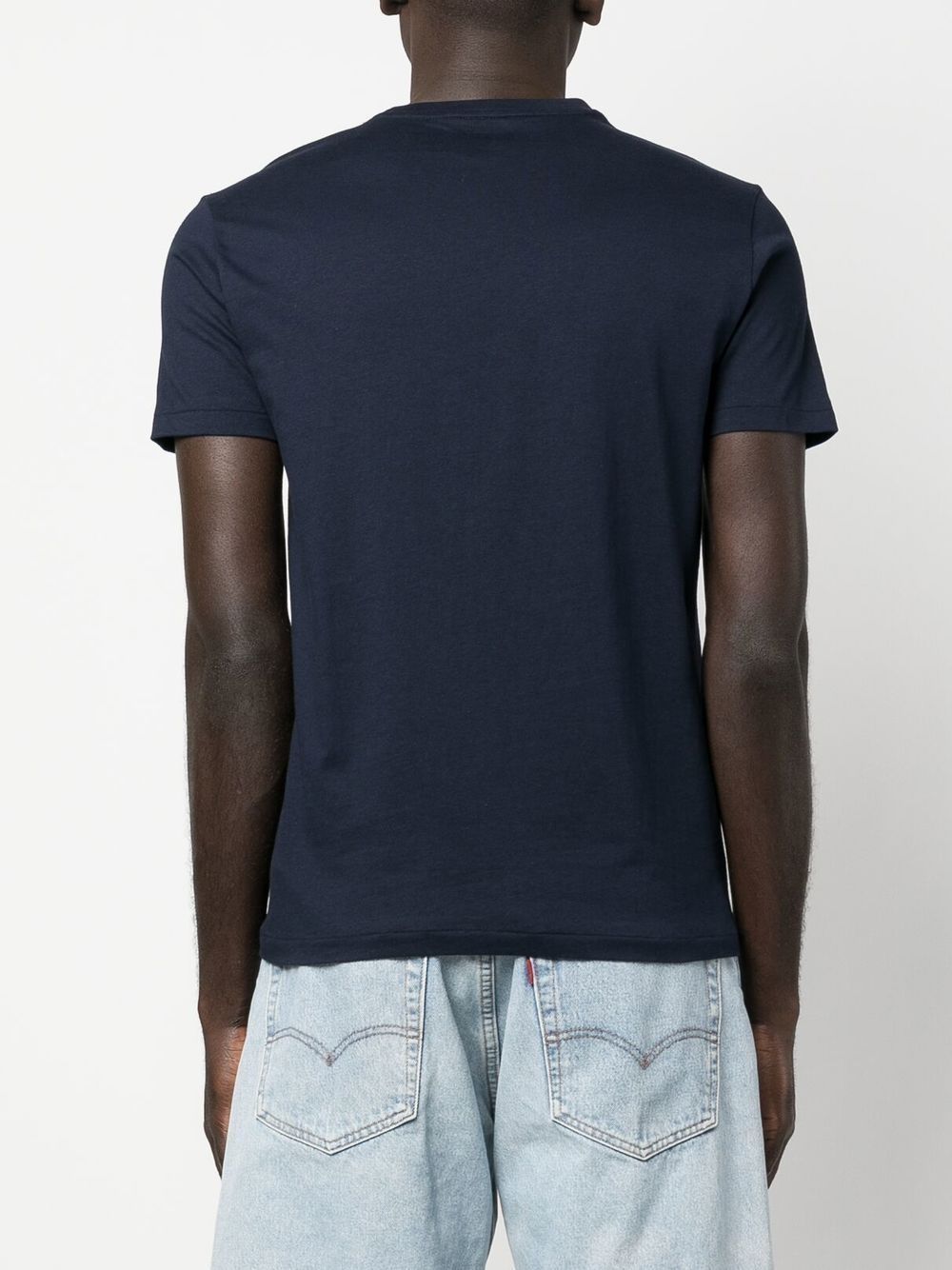 T-shirt blu navy con ricamo 