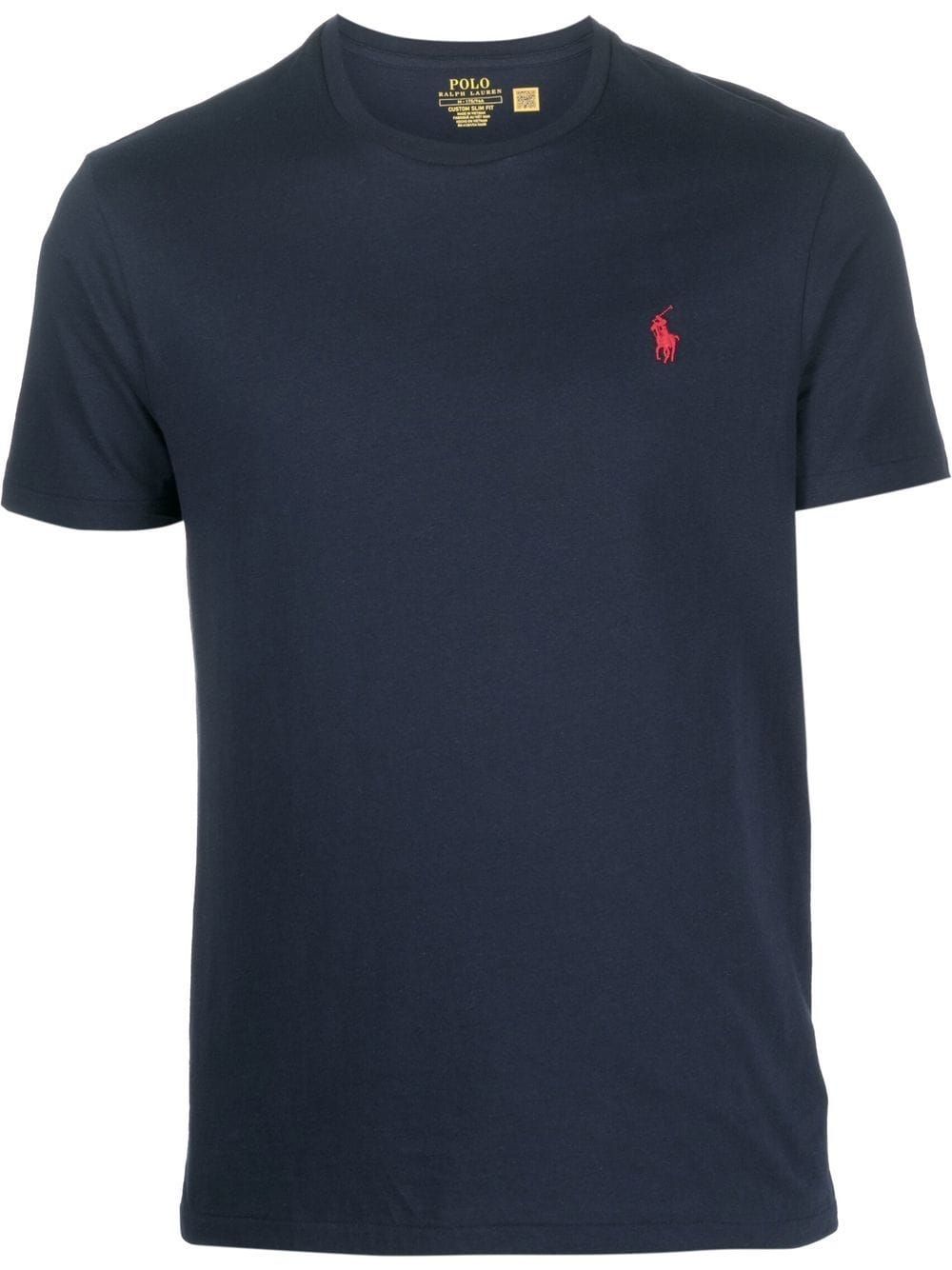 T-shirt blu navy con ricamo 