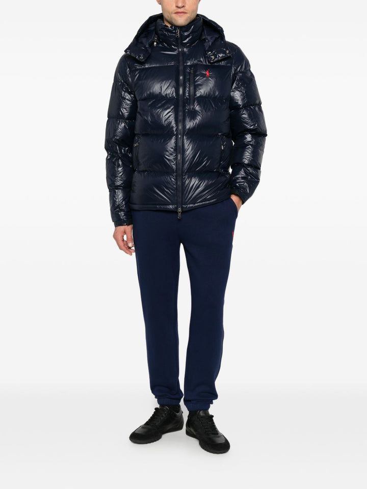 Pantaloni sportivi con logo ricamato blu navy 