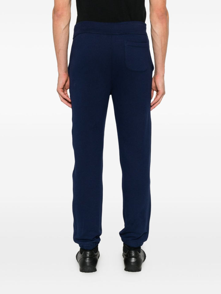 Pantaloni sportivi con logo ricamato blu navy 