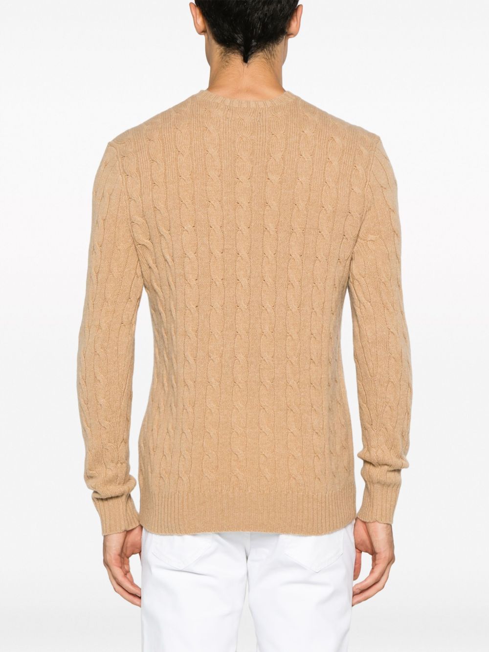 Maglione grigio a trecce con ricamo 