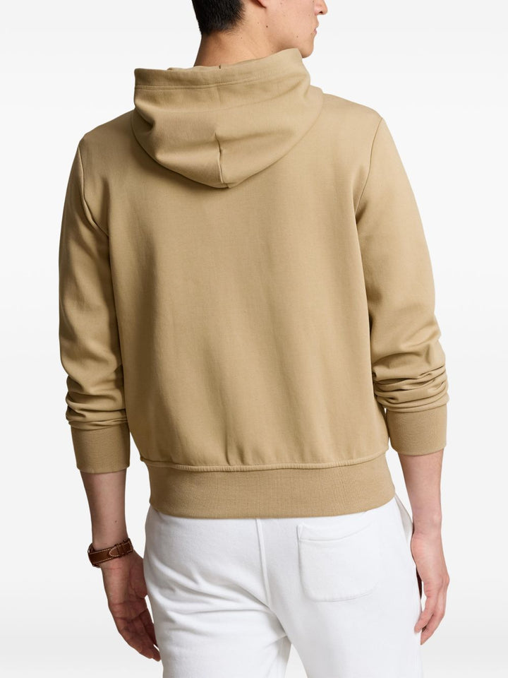 Felpa marrone con cappuccio e zip 