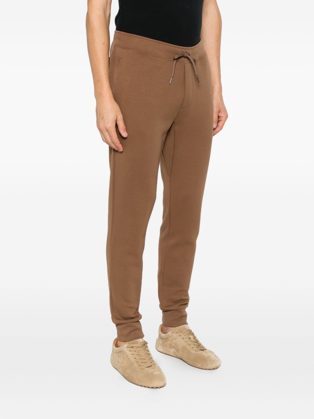 Pantaloni sportivi con logo ricamato marroni 