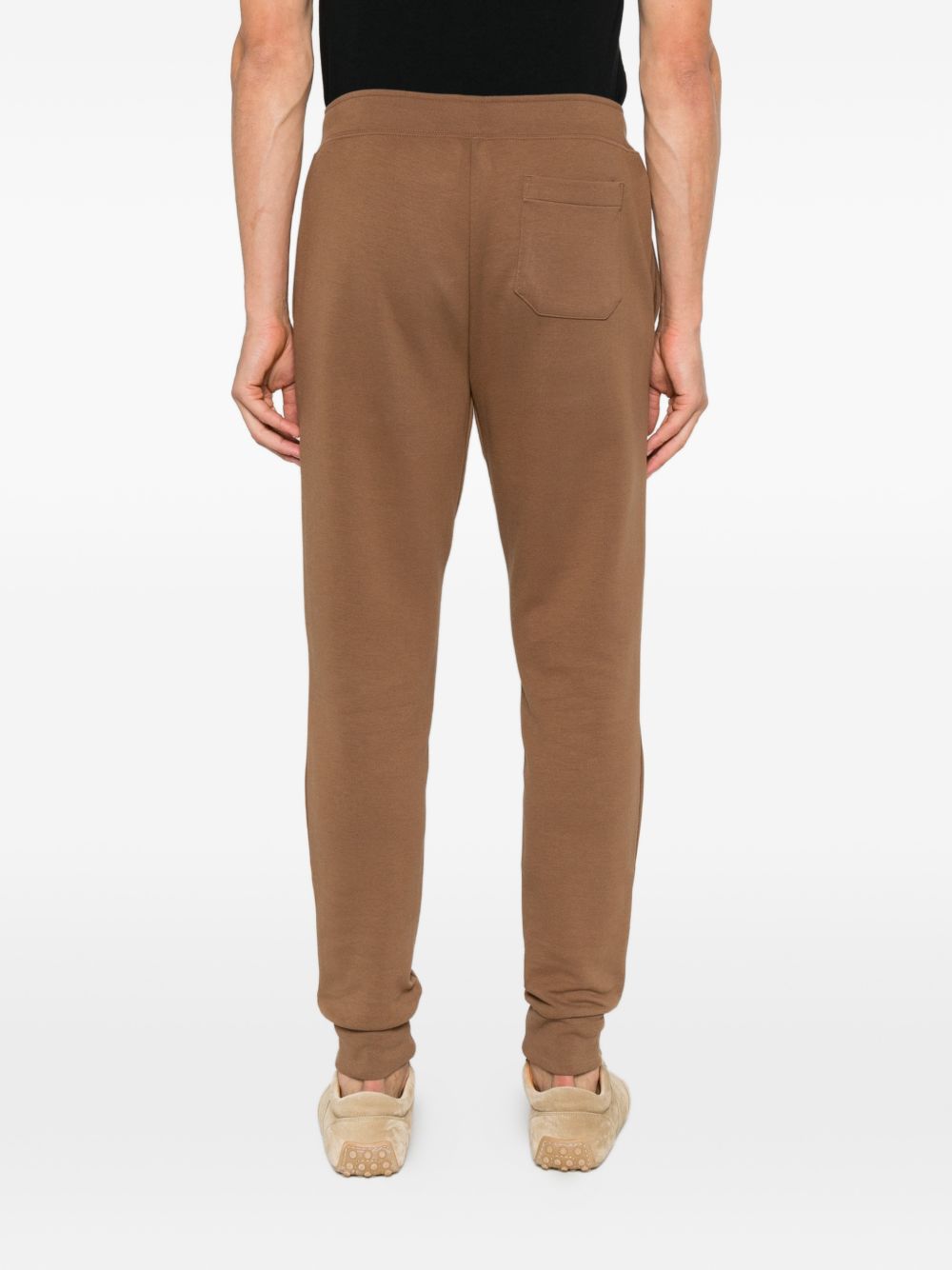 Pantaloni sportivi con logo ricamato marroni 