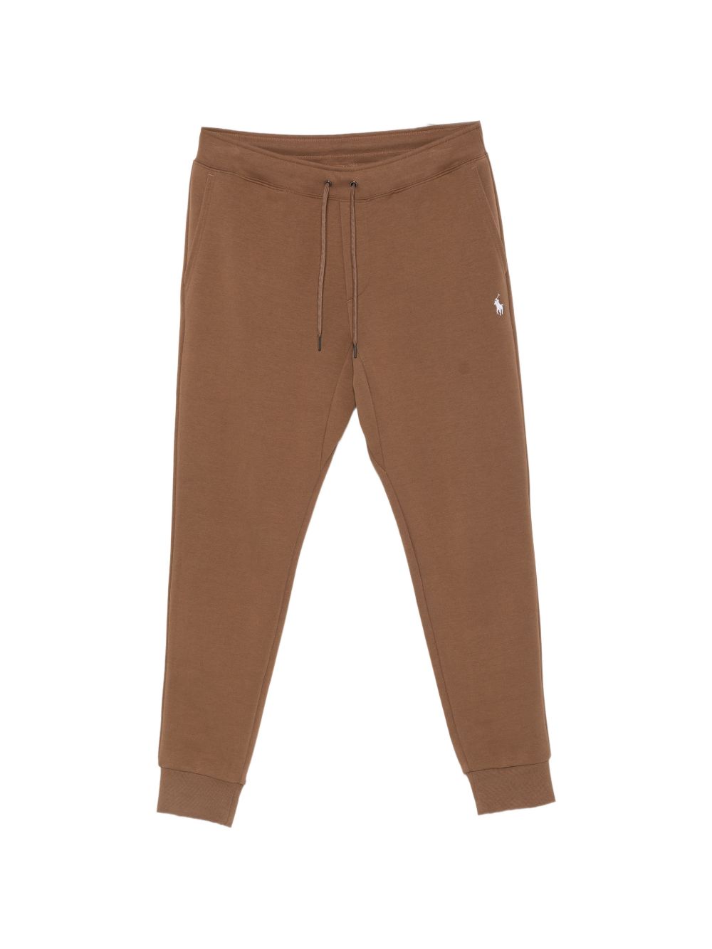 Pantaloni sportivi con logo ricamato marroni 
