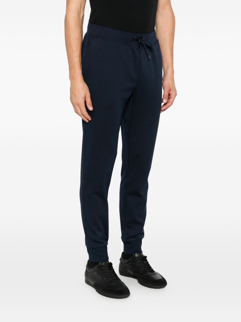 Pantaloni sportivi con logo ricamato blu navy<BR/> 