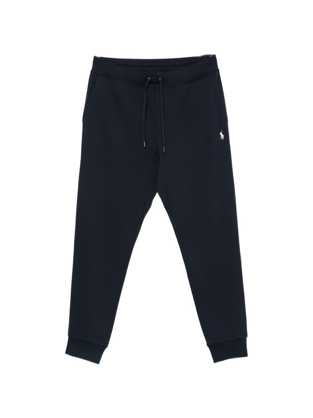 Pantaloni sportivi con logo ricamato blu navy<BR/> 