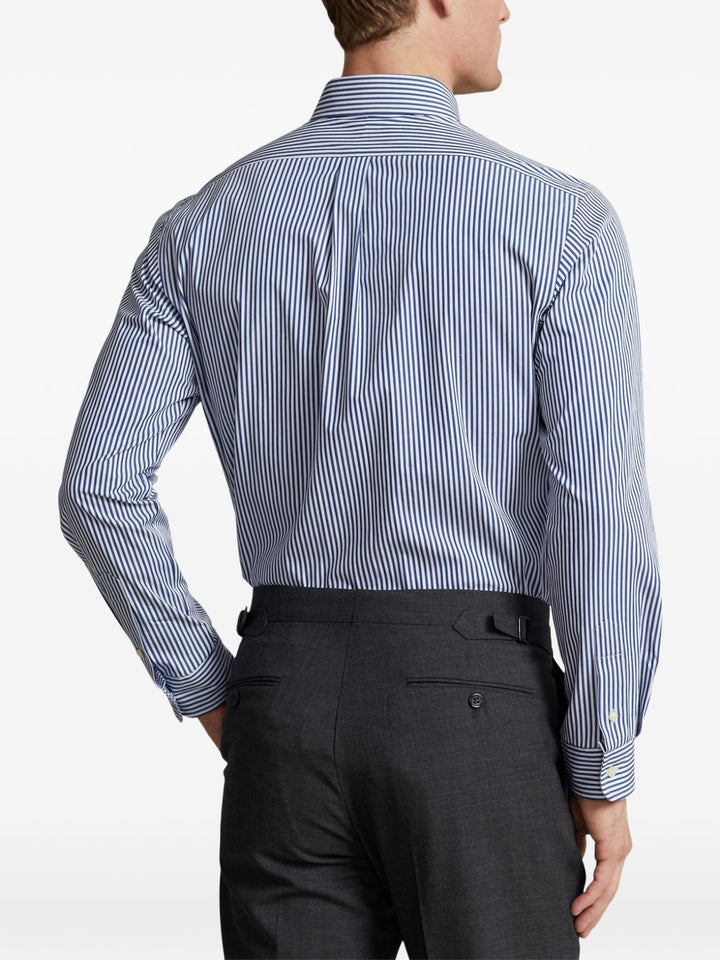 Maglia beige in piqué di cotone con mezza zip 