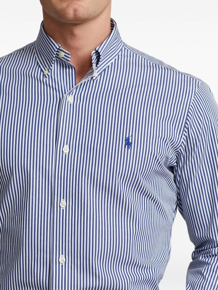 Maglia beige in piqué di cotone con mezza zip 