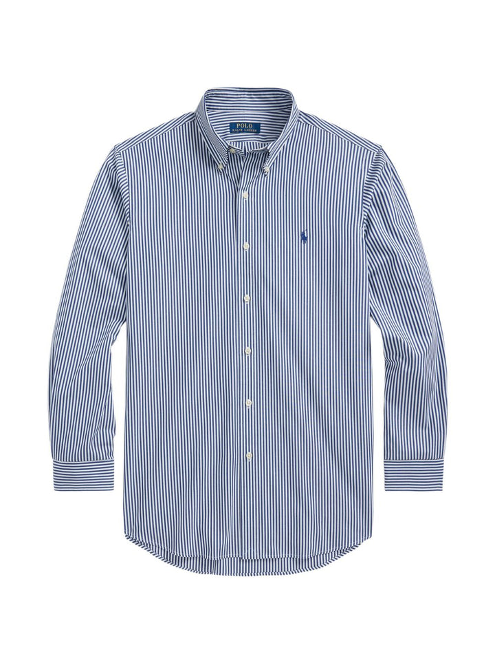 Maglia beige in piqué di cotone con mezza zip 