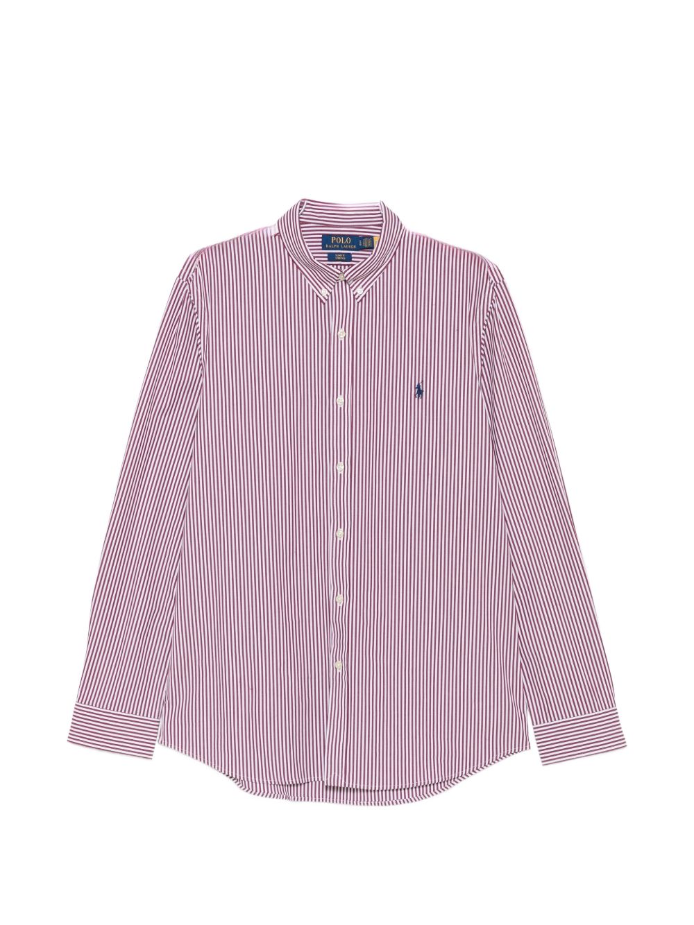 Camicia a righe verticali in cotone rossa 
