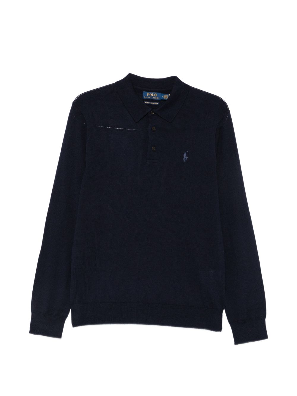 Maglione polo con motivo Pony in lana blu navy 