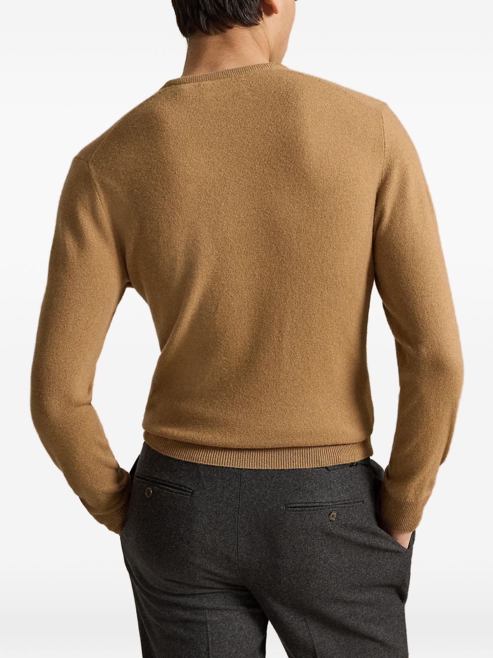 Maglia girocollo marrone in lana 