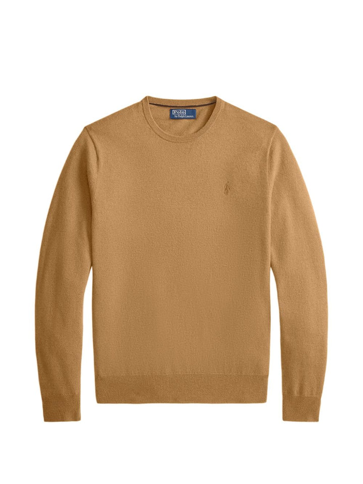 Maglia girocollo marrone in lana 