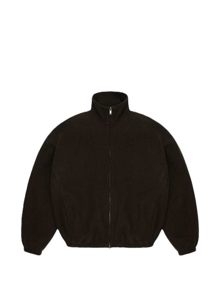 Giacca marrone scuro a collo alto 
