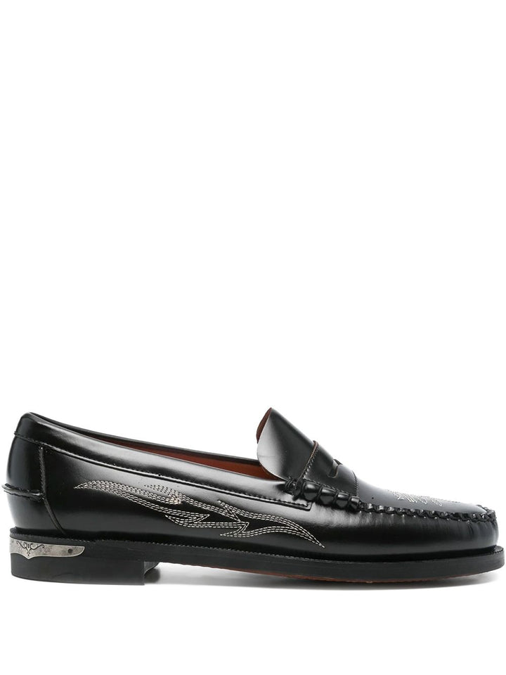 Mocassini penny in pelle nera 