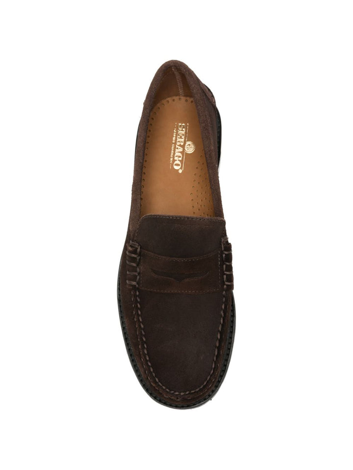 Mocassini Dawson marrone scuro in pelle scamosciata 